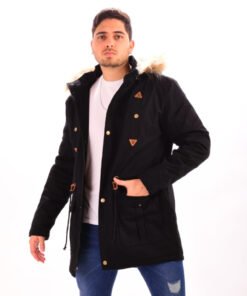 Parka Hombre Abrigada Gabardina con piel