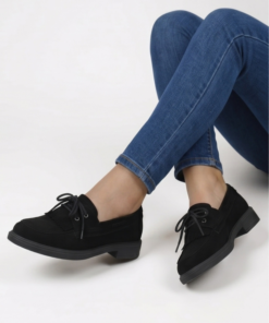 Alternative view of Mocasín Mujer de Gamuza con Cordones y Flecos